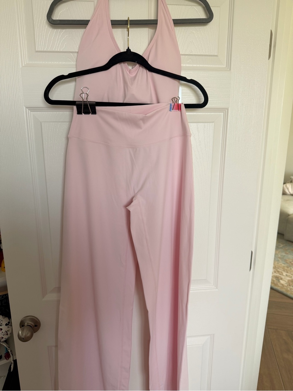 Tik Tok viral MVFIN set Light Pink Halter Tank Top pant set lounge